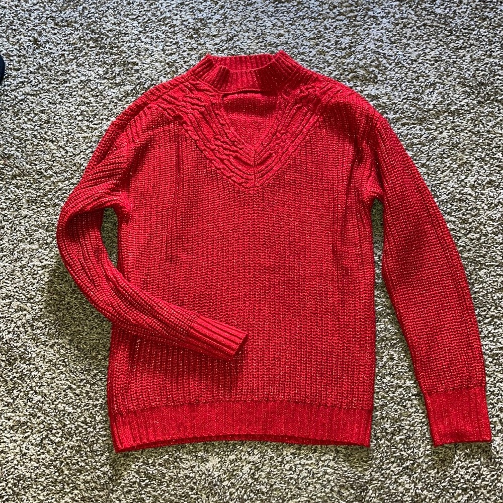 Beautiful Red with Gold specs sweater